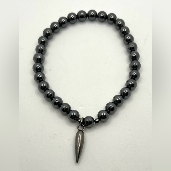 Natural Hematite beads Bracelet. - Picture 3 of 3